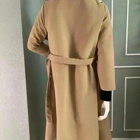 Boohoo Shawl Collar Belted Wrap Coat Size Small - Picture 12 of 13